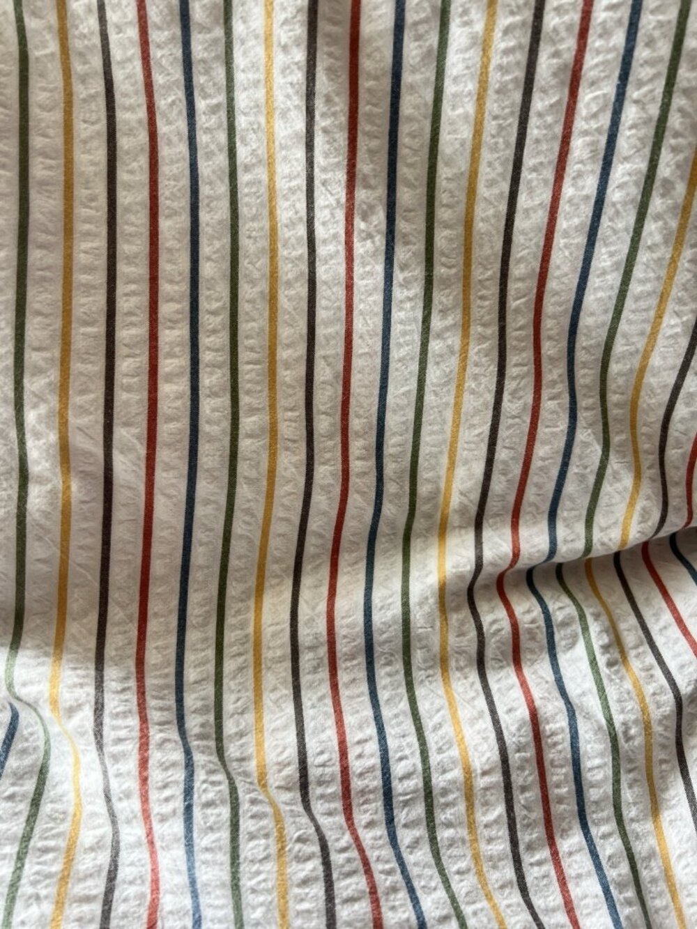 IKEA RAJGRÄS Full Queen Duvet Cover Seersucker Multicolor Stripes 100% Cotton